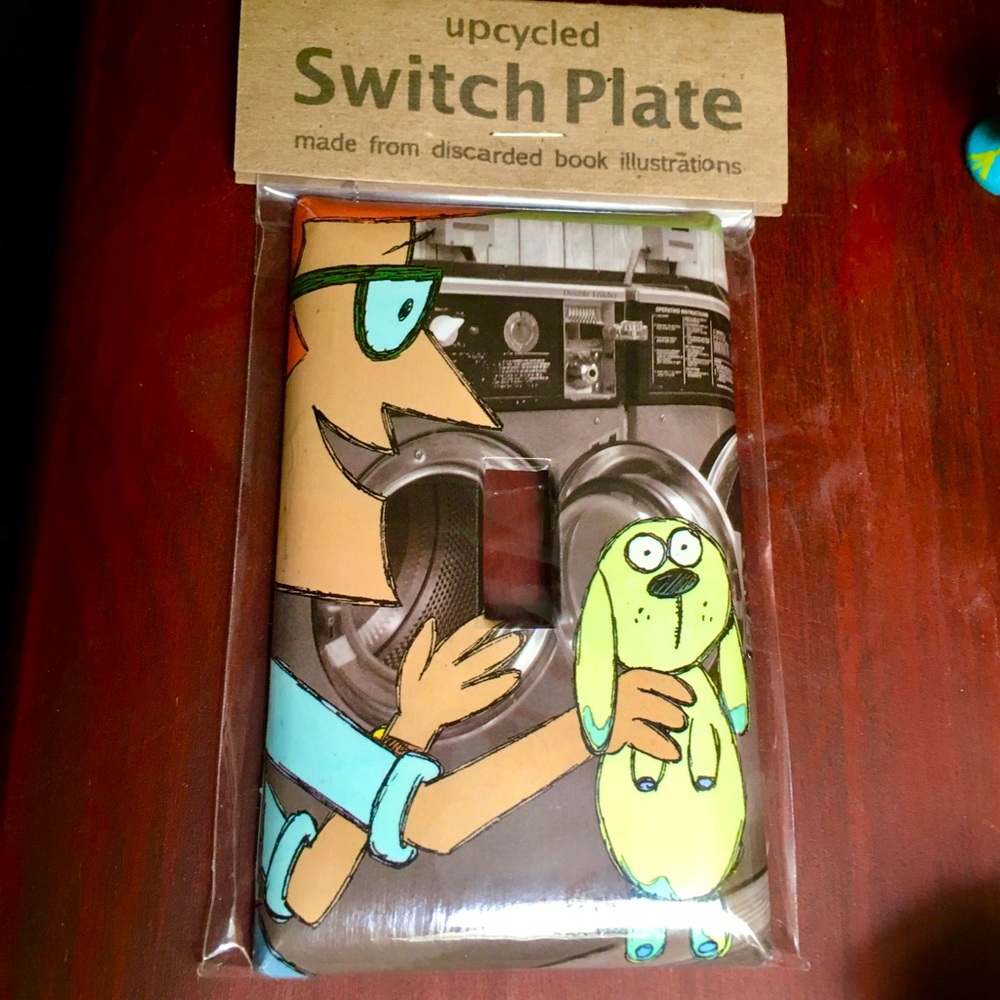 NWT Knuffle Bunny/Mo Willems Light-switch Plate, Upcycled and Handcrafted